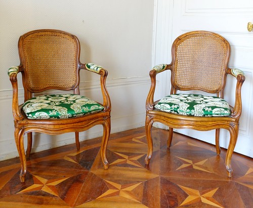 Paire fauteuils cannés - de,