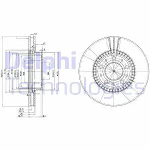 Disque frein ventilé - 2x,