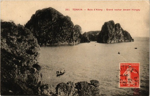 Cpa tonkin grand rocher - cpa,
