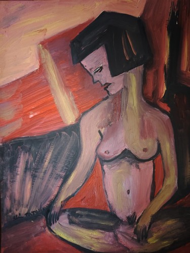 Jolie peinture modèle nue - peinture,