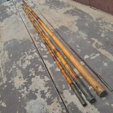 Canne à pêche filage , saumon,  en bambou, fin XIXème