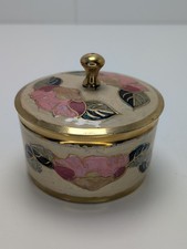 Petit Pot en Laiton Doré - Déco Fleur de Lys Peint à la Main