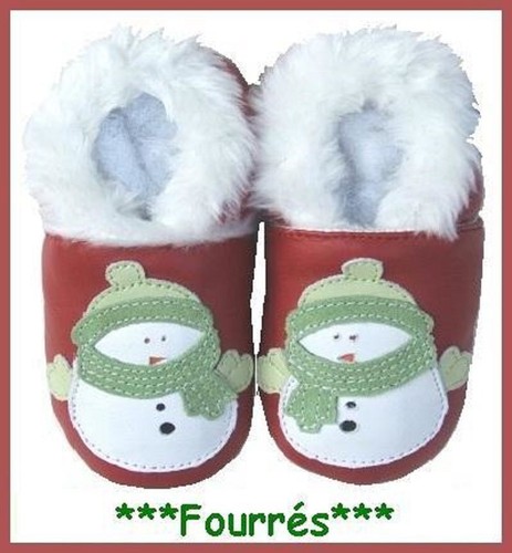 Chaussons cuir souple - cuir,