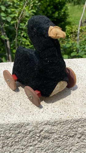Ancien canard noir peluche - ancien,