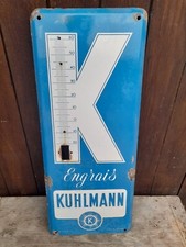 plaque emaillée thermomètre engrais Kuhlmann Tracteur agricole