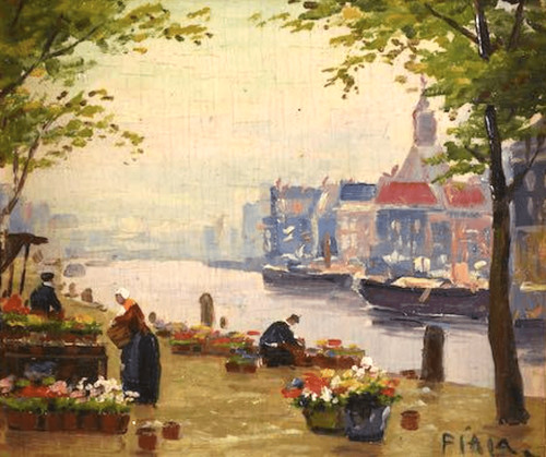 Marché aux fleurs peinture - aux,