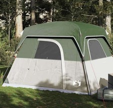 Tente De Camping XXL Cabine 4 Personnes Imperméable Vert Abri Camping 245x215cm