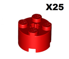 Lego ® Lot 25 Brique Ronde 2x2 Red Brick Round 3941 / 6143 / 6116 NEW