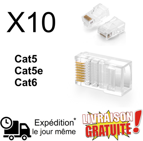 10x connecteurs rj45 ethernet - 10x,