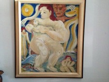 MELIK  Edgar 1904 /  1976  maternité huile sur châssis