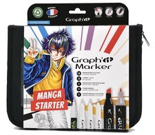 GRAPH’IT Marker trousse Essentiels Manga de 12 marqueurs à alcool double poin...