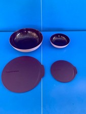 Lot de 2 Saladier Tupperware Allegra Avec Couvercle 3,5 L + 0,750 L Mauve TBE