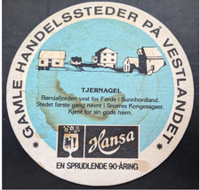 Hansa Norvege  Sous bock  - Beer Mat   "Gamle handelsssteder på Vestlandet"