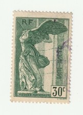 ♣ Timbre France N° 354 OBL Victoire de Samothrace 30c Vert Superbe