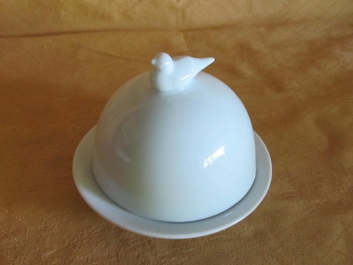 Petit beurrier porcelaine - petit, en