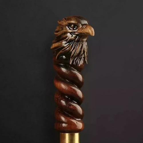 Aigle tête main sculpté - aigle,