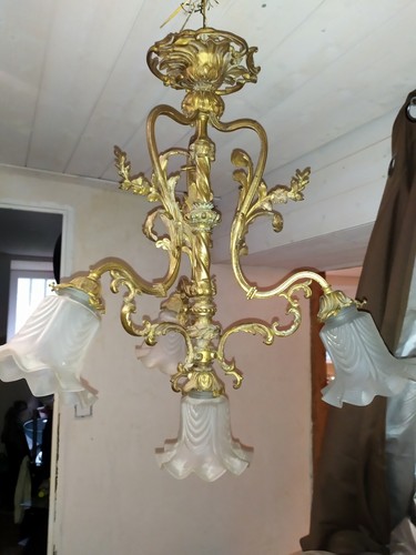 Lustre xixe bronze doré - en,