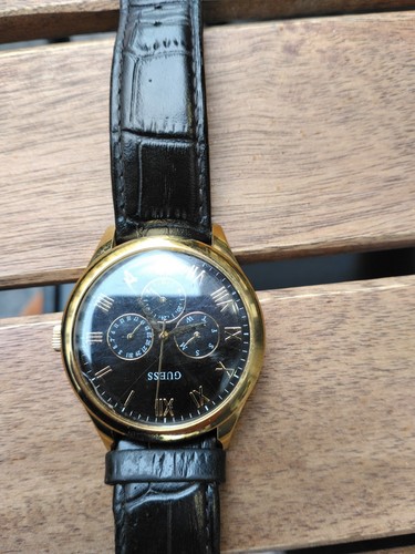 Guess montre w10398 cuir noir - guess,