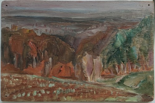 Paysage peinture sur panneau