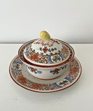 Bol à bouillon porcelaine de Mehun décor Chantilly  / Samson .