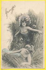 cpa FANTAISIE FEMMES FENAISONS FOIN BLE ETE FANTASY WOMEN HAY STRAW WHEAT SUMMER