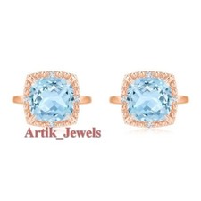 Naturel Bleu Gemme Topaze Avec