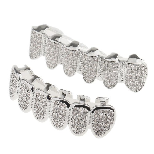 Argent plein cristal dents - plein,