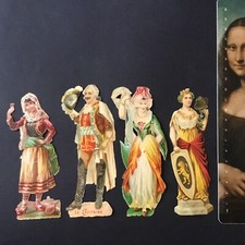 4 Chromos Personnages Ancien