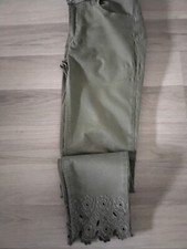 jean kaki liu jo avec broderie