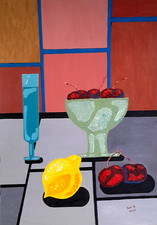 Tableau acrylique sur carton 2023 , 42 x 30 cm , artiste B Jost ,ref Artmajeur .