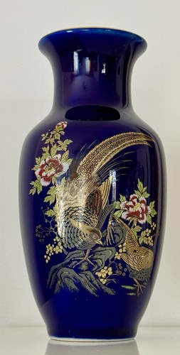 Vase japonais vintage bleu - vase,