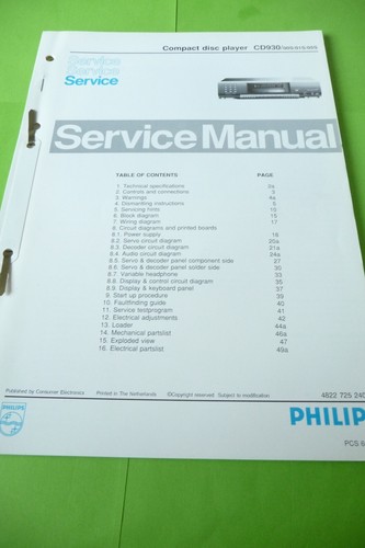 Service manuel instructions - service, d'instructions