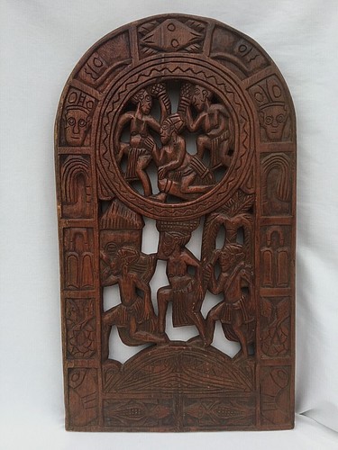 Ancien panneau mural - mural, bois