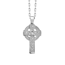 Croix celtique irlandaise en argent sterling poli pour cadeau Noël