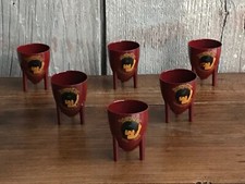  Rare, lot de 6 Coquetiers bakélite "ROUY D'OR" Fromage de santé. Vintage 50's