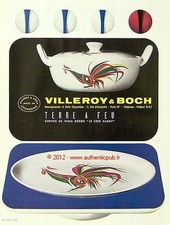 PUBLICITE VILLEROY & BOCH TERRE A FEU SERVICE DE TABLE COQ HARDY DE 1960 ADVERT