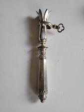 Manche à Gigot XIXème Argent guilloché  Massif  , Ancien 120 Grammes  cartouche