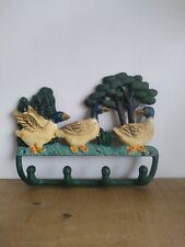 Porte Manteau Mural à Crochet Décoration Canards en Fer Forgé - Rurale - Rare 