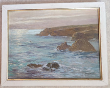 Huile Marine sur Panneau Bois Le Croisic Signé Georges Eveillard 1879 1965