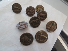 9 anciens boutons de vénerie