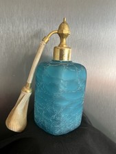 Flacon Vaporisateur Ancien Marcel Franck Bleu Craquelé