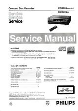 Service Manuel D'Instructions pour Philips Cdr 785, Cdr 786