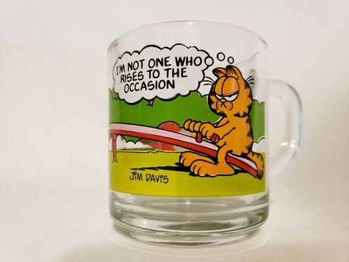 Vintage garfield glass mug - glass,