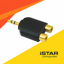 Adaptateur Coupleur Jack 3.5mm Stéréo male vers 2 RCA Femelle to prise jack 3.5 