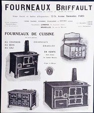 1900'   Chauffages Cuisine Fourneaux Briffault  Paris Old Publicité