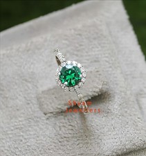 Bague de fiançailles solitaire en argent sterling 925 avec pierre précieuse...