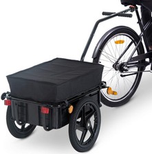 REMORQUE VELO AVEC BACHE, REMORQUE DE TRANSPORT CARGO POUR VELO, MAX 40KG, 14...