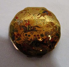 POUDRIER ANCIEN METAL DORE