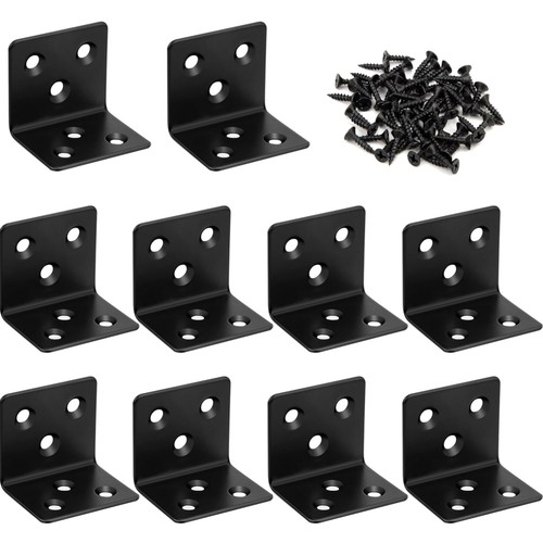 équerre fixation métal noir - Équerre,