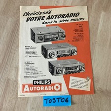 Autoradio radio transistor Philips prospectus ancien collection publicité